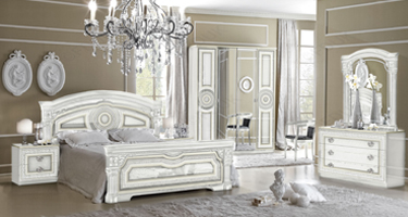 Camel Group Aida White and Silver Finish Italian Bedroom