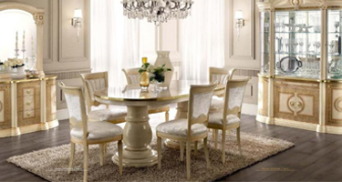 Camel Group Aida Ivory and Gold Italian Dining Room
