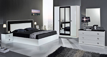 Dima Mobili Amal White and Black Bedroom
