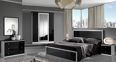 Dima Mobili Dolly Black and Silver Bedroom