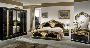 Dima Mobili Lara Black and Gold Bedroom