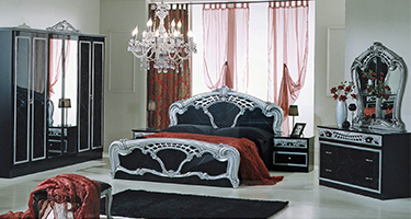 Dima Mobili Lara Black and Silver Bedroom