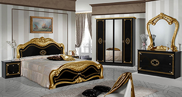 Dima Mobili Lucy Black and Gold Bedroom