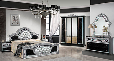 Dima Mobili Marwa Black and Silver Bedroom