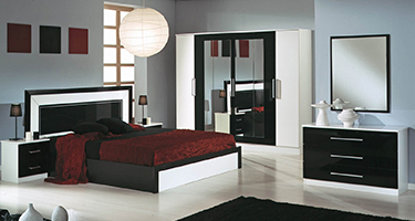Dima Mobili Miami Black and White Bedroom