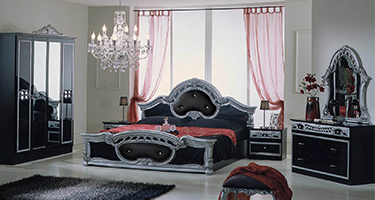 Dima Mobili Sara Black and Silver Bedroom