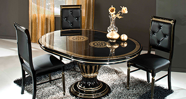 H2O Design Rossella Black and Gold Italian Dining Room