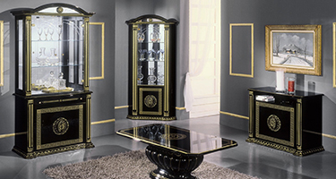 H2O Design Rossella Black and Gold Italian Living Room