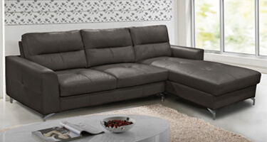 Vida Living Tanaro Grey Leather Sofa