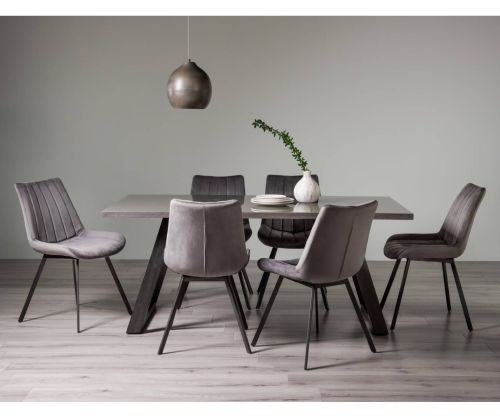 Bentley Designs Hirst Grey Painted Tempered Glass 4 Seater Dining Table ...