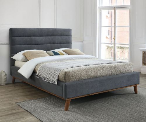 Time Living Novara Dark Grey Fabric Bed Frame| Furnituredirectuk.net