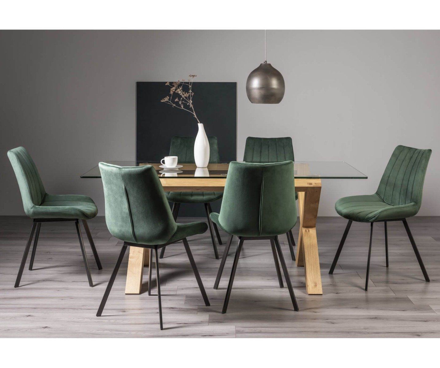 Black table green deals chairs