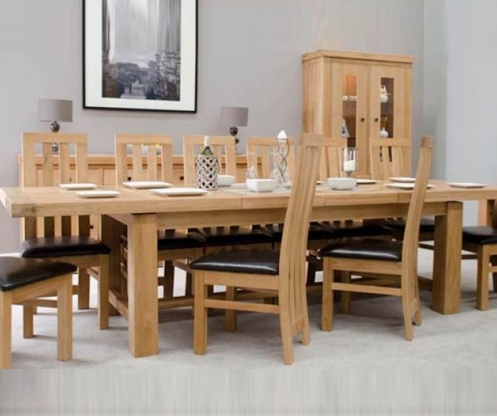 Homestyle GB Twin Panel Grand Extending Table with 8 Paris Chairs