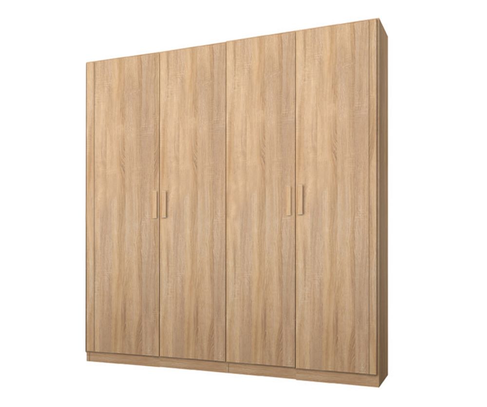 Rauch Rivera Sonoma Oak 4 Door Wardrobe with Cornice (W181cm)
