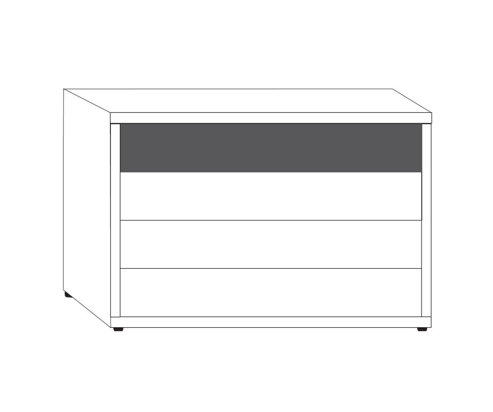 Wiemann Brussels 4 Drawer Chest with Highlight Color Top Drawer and Black Sliding Feet - W 40cm