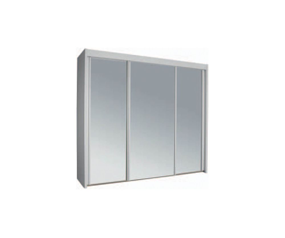 Rauch Imperial Alpine White 3 Door Sliding Wardrobe with 3 Mirror (W225cm)