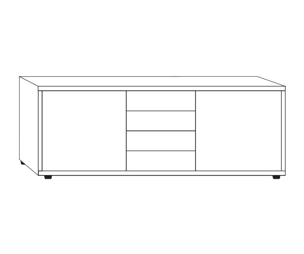 Wiemann Brussels 2 Door 4 Drawer Combination Dresser - H 70cm