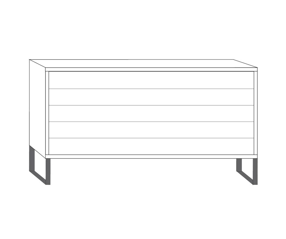 Wiemann Brussels 5 Drawer Chest with Metal Angled Feet - W 80cm