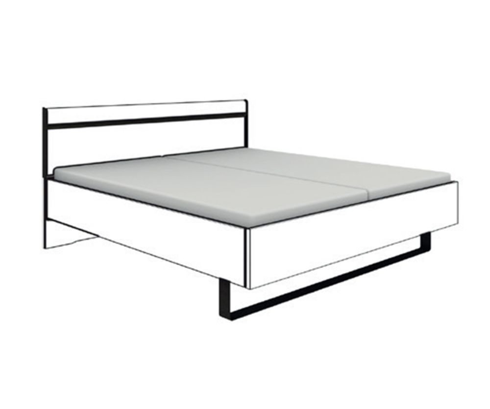 Wiemann Brussels Bed with Slate Metal Angled Feet - 140cm x 190cm