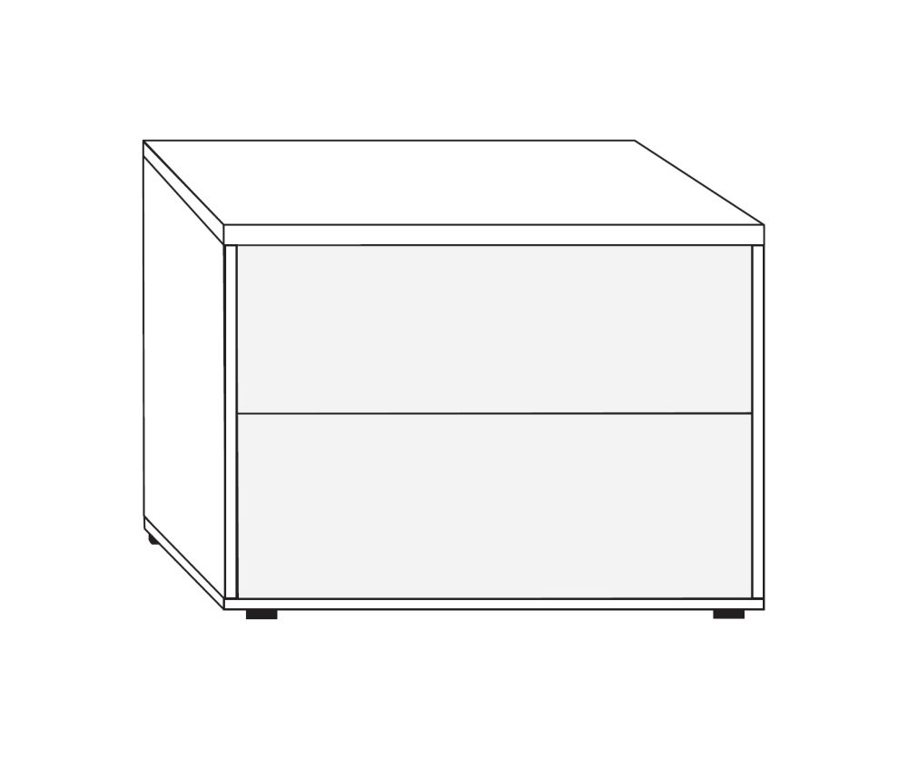 Wiemann Kansas 2 Drawer Bedside Cabinet - W 60cm