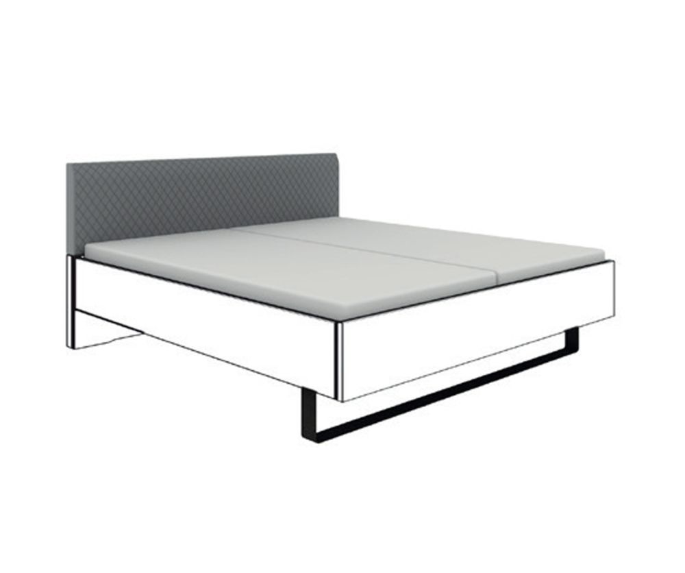 Wiemann Brussels Bed with Upholstered Headboard and Metal Angled Feet - 160cm x 200cm