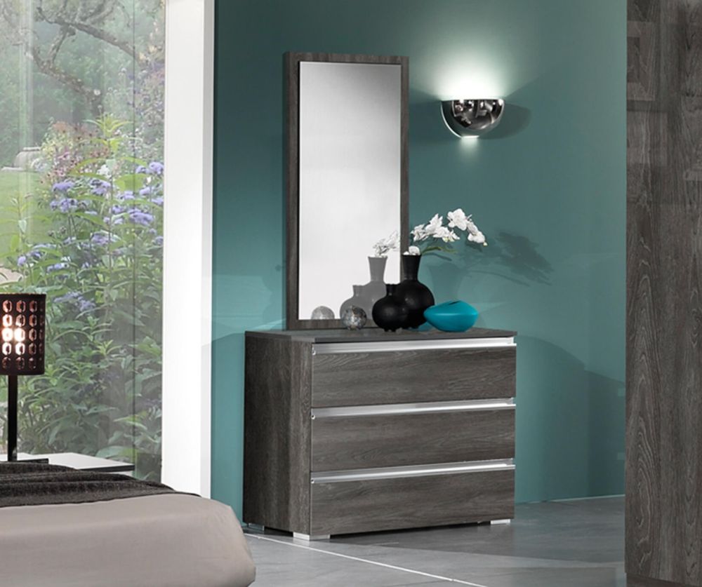 MCS Oxford Grey Finish Bedroom Set with 4 Door Wardrobe