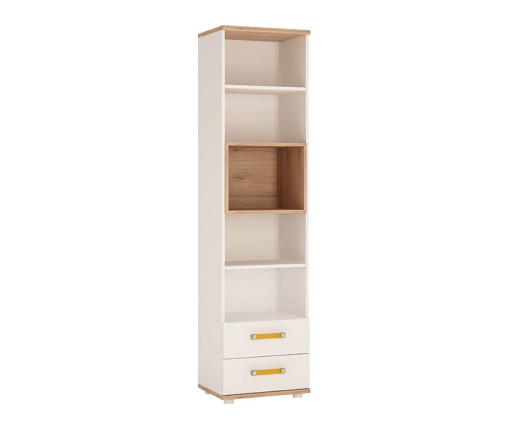 FTG 4Kids Tall 2 Drawer Bookcase with Orange Handles
