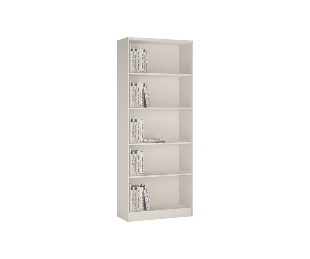 FTG 4 You Pearl White Tall Wide Bookcase
