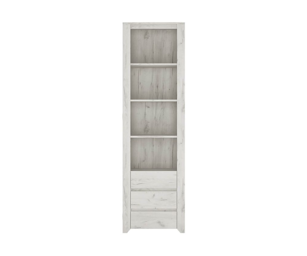 FTG Angel Tall Narrow 3 Drawer Bookcase