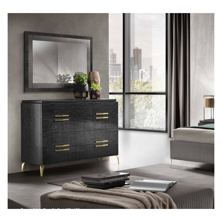 Adora Moderna Gold Italian 4 Drawer Dresser 