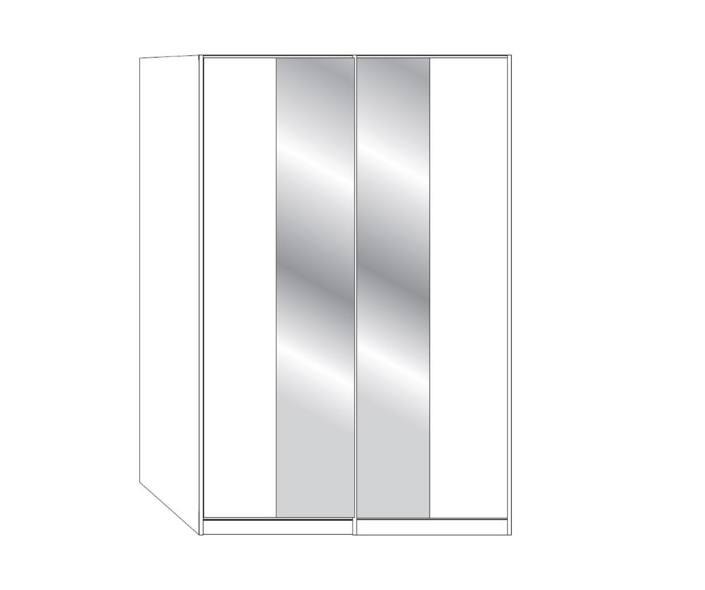 Wiemann Kansas 4 Door Wardrobe with Havana Glass Front and 2 Centre Crystal Mirror - W 150cm