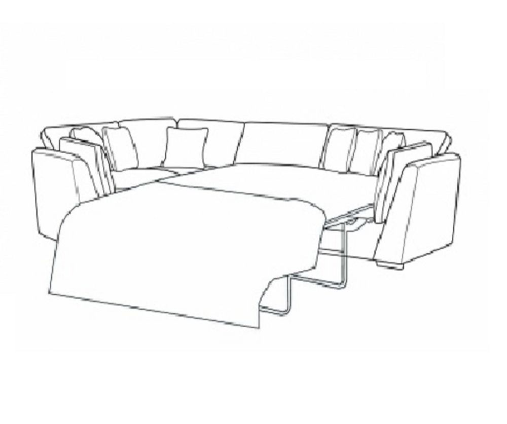 Buoyant Upholstery Phoenix Fabric Corner with Sofa Bed (LH1,COR,R2S)