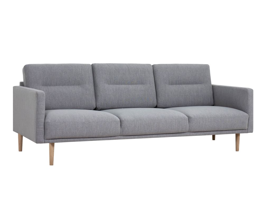 FTG Larvik Grey 3 Seater Sofa with Oak Legs