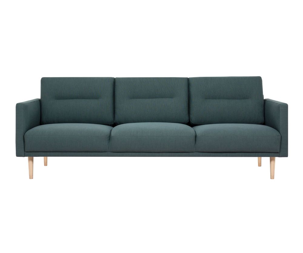 FTG Larvik Dark Green 3 Seater Sofa with Oak Legs