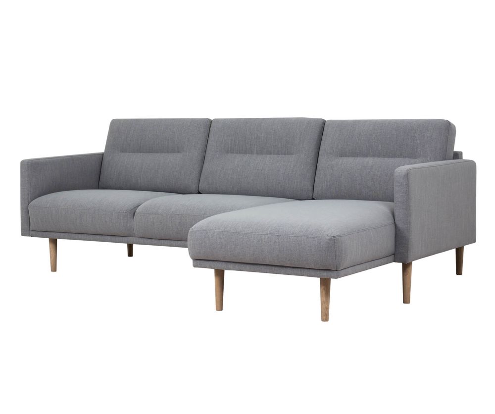 FTG Larvik Grey Chaiselongue Sofa (RH) with Oak Legs
