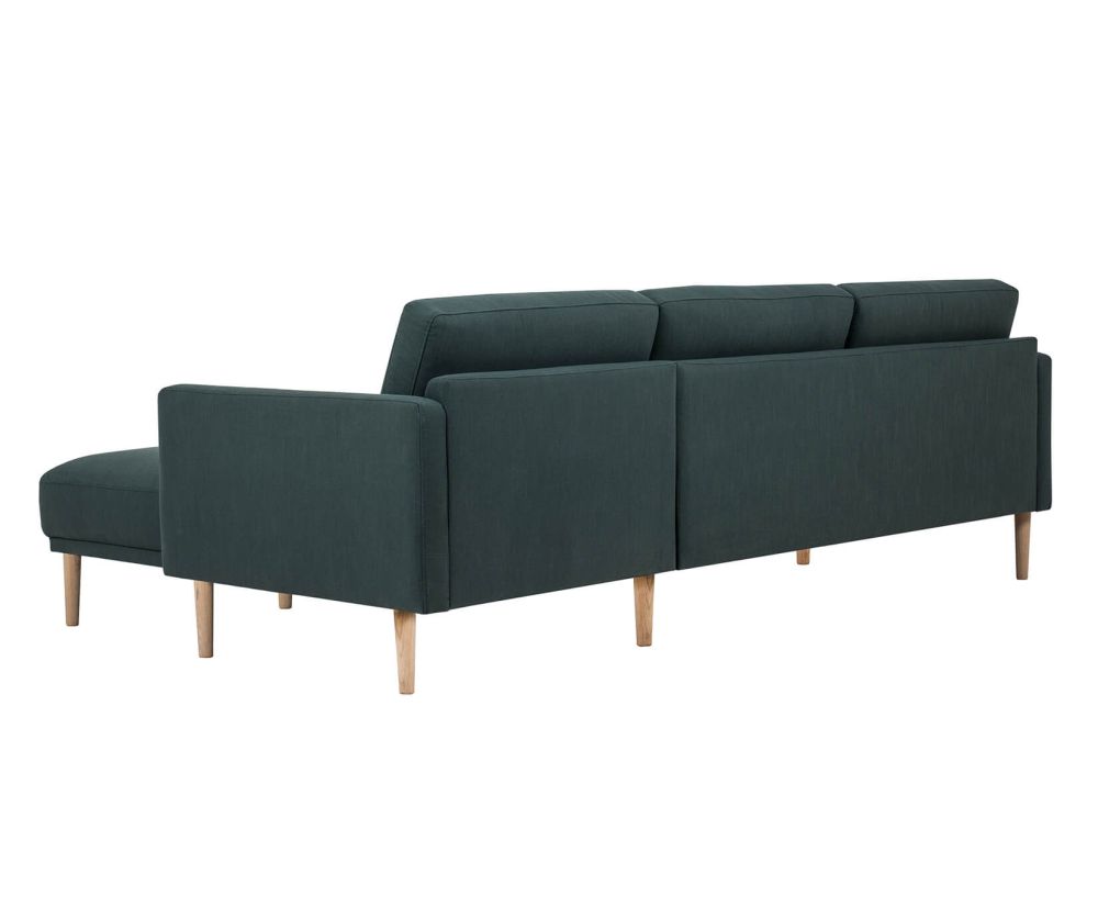FTG Larvik Dark Green Chaiselongue Sofa (RH) with Oak Legs