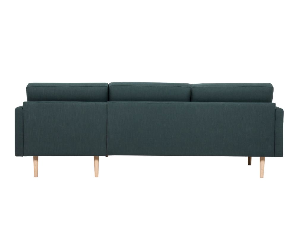 FTG Larvik Dark Green Chaiselongue Sofa (RH) with Oak Legs