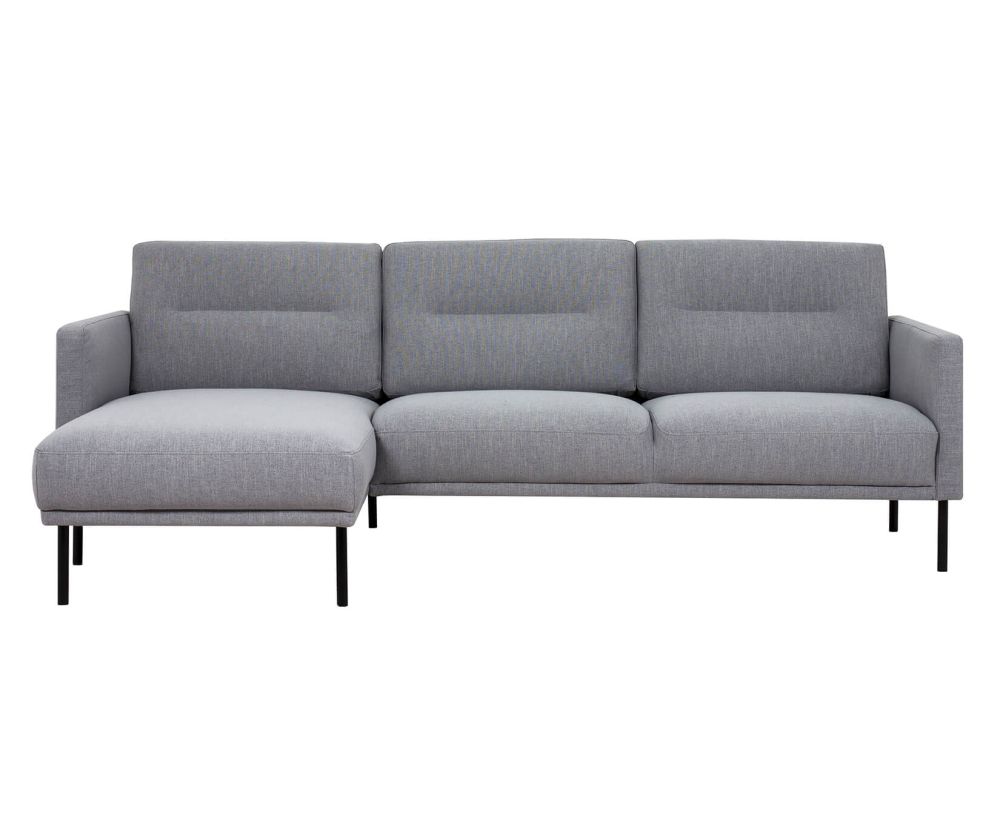 FTG Larvik Grey Chaiselongue Sofa (LH) with Black Legs