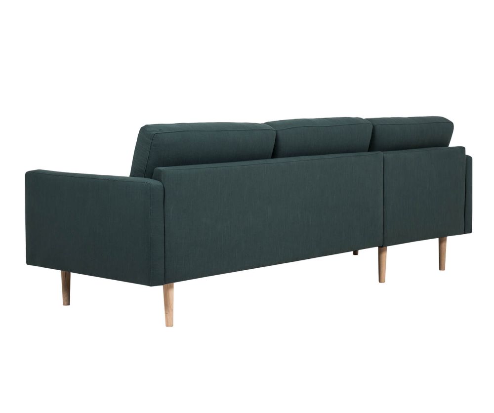 FTG Larvik Dark Green Chaiselongue Sofa (LH) with Oak Legs