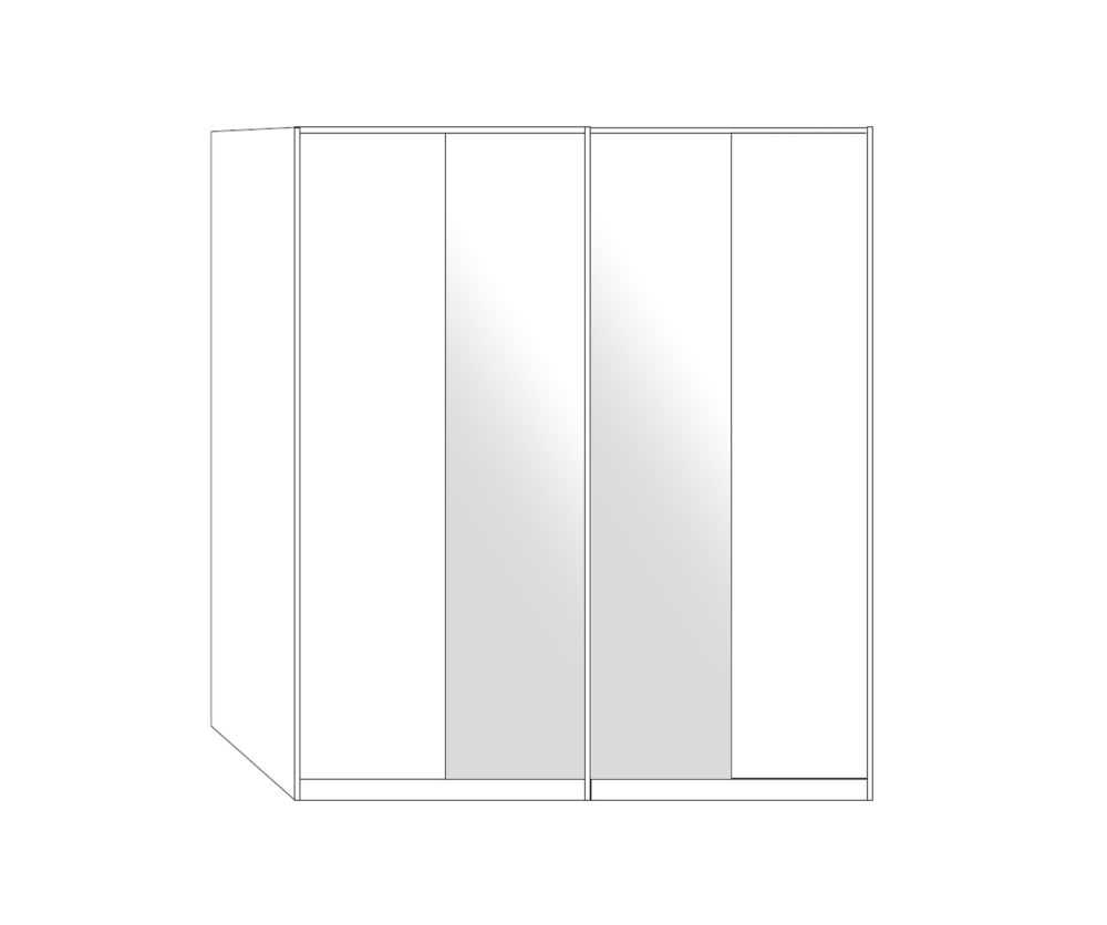 Wiemann All-In Pebble Grey 4 Door Wardrobe with 2 White Glass Door