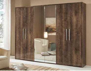 H2O Design Bella Rovere Monte Italian Bedroom Set with 6 Door Wardrobe