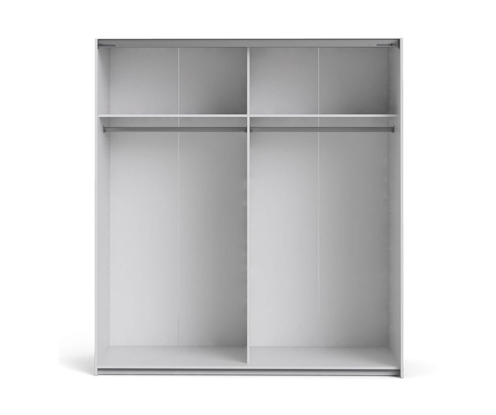 FTG Verona White 180cm Sliding Wardrobe with 2 Shelves