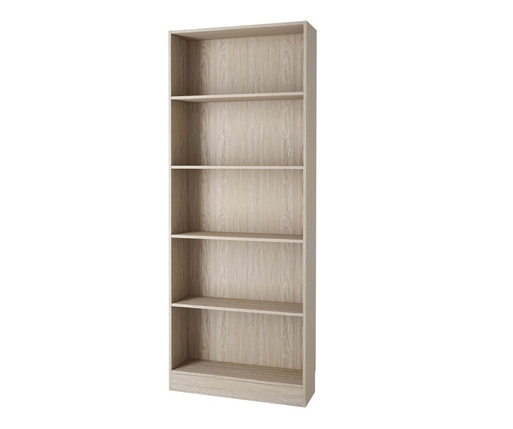 FTG Basic Oak Tall Wide Bookcase with 4 Shelves