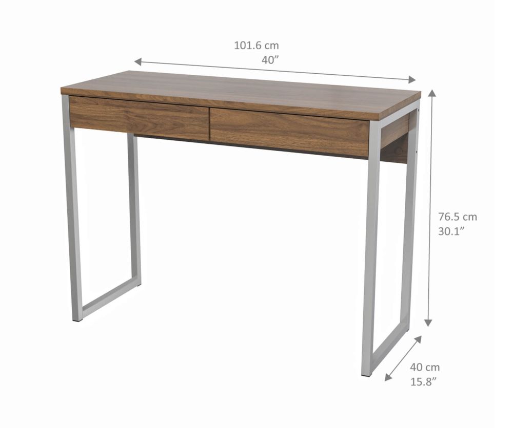 FTG Function Plus Walnut 2 Drawer Desk