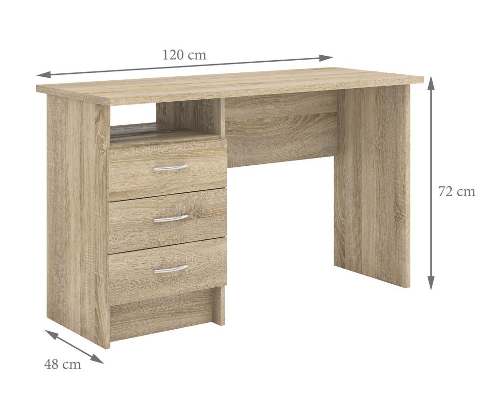 FTG Function Plus Oak 3 Drawers Desk