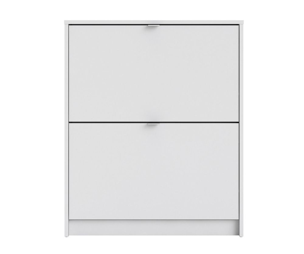FTG Shoes White Shoe Cabinet W. 2 Tilting Door and 1 Layer