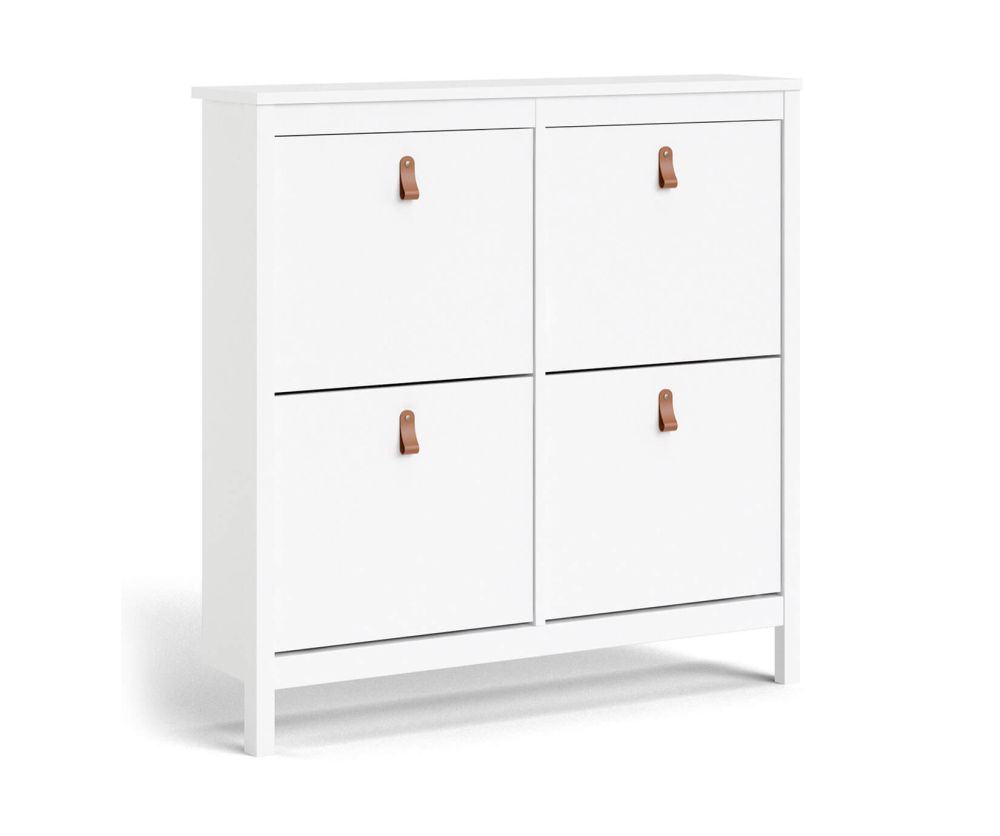 FTG Barcelona White 4 compartments Shoe Cabinet