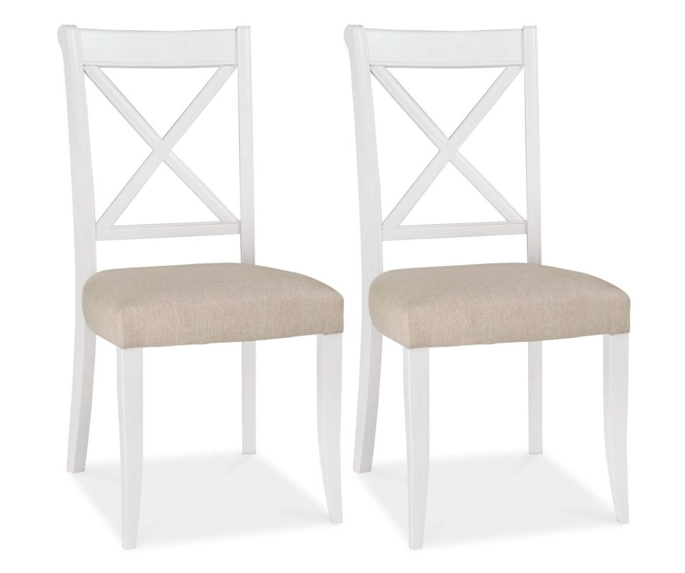 Bentley Designs Hampstead Two Tone X Back Dining Chair in Pair