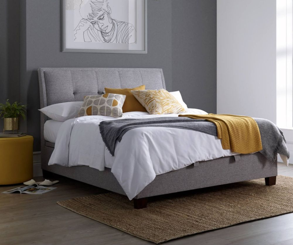 Kaydian Beds Accent Marbella Grey Fabric Ottoman Bed Frame
