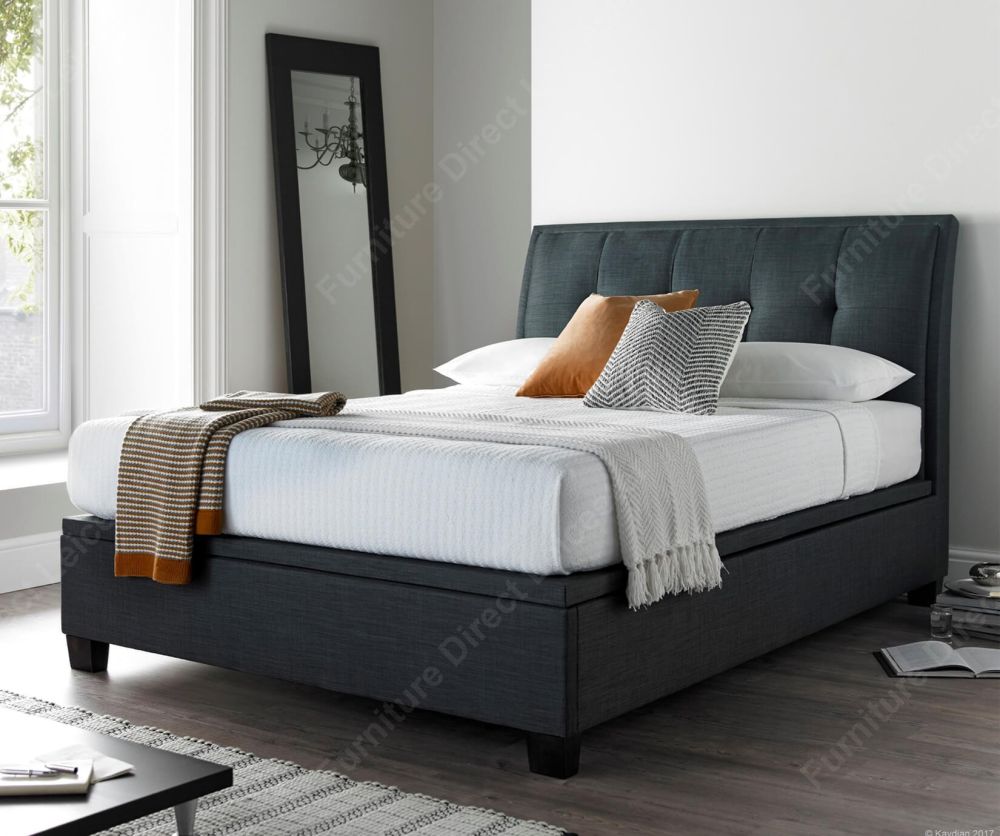 Kaydian Beds Accent Slate Fabric Ottoman Bed Frame